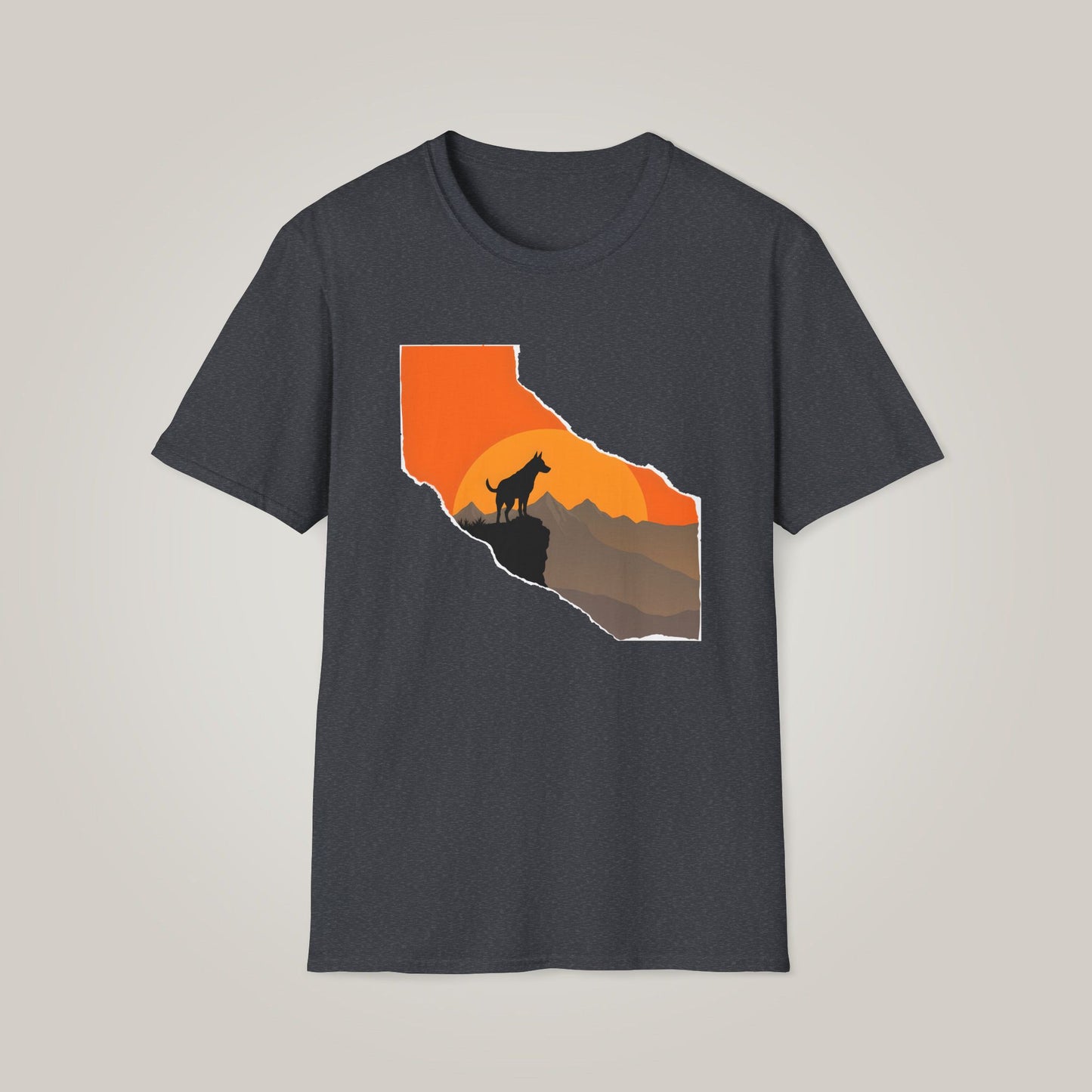 California Sunset Dog Unisex Softstyle T-Shirt