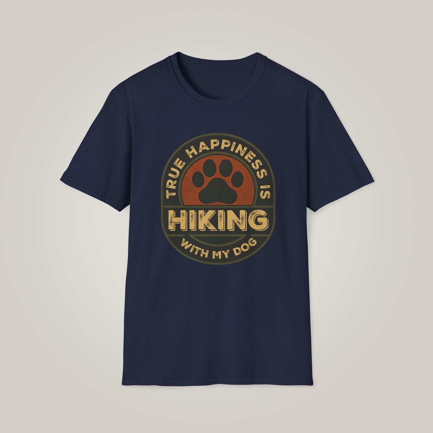 Hiking With My Dog Unisex Softstyle T-shirt