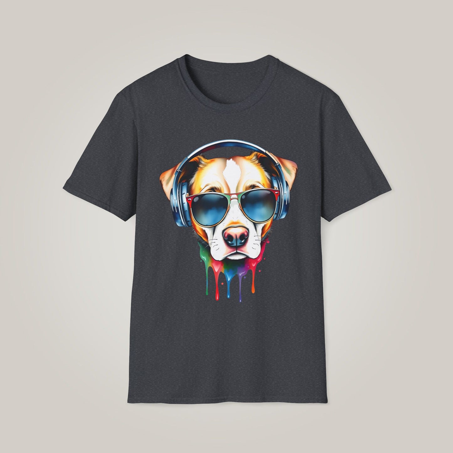 Watercolor Cool Dog Lover Unisex Softstyle T-shirt
