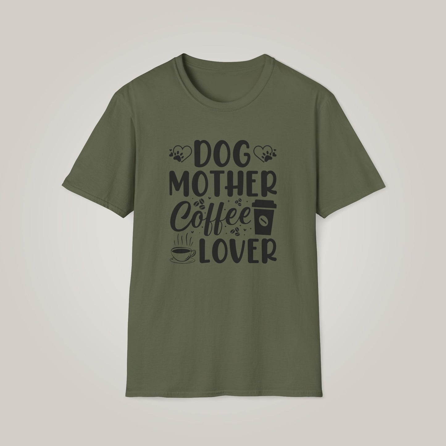Dog Mother Coffee Lover Softstyle T-shirt