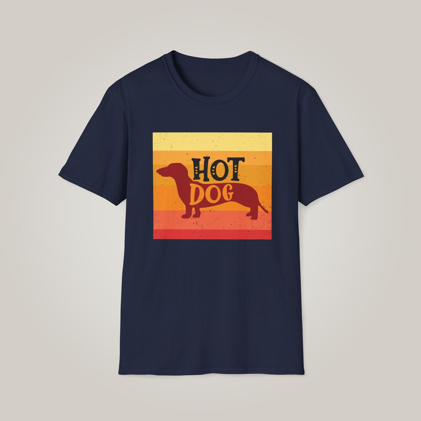 Retro Hot Dog Dachshund Unisex Softstyle T-shirt