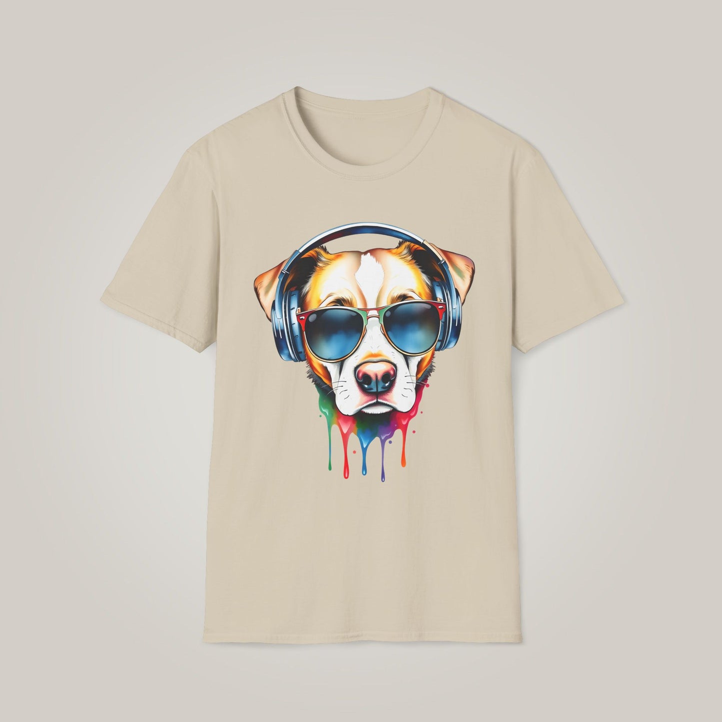 Watercolor Cool Dog Lover Unisex Softstyle T-shirt