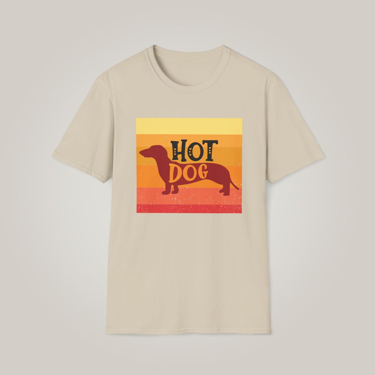 Retro Hot Dog Dachshund Unisex Softstyle T-shirt