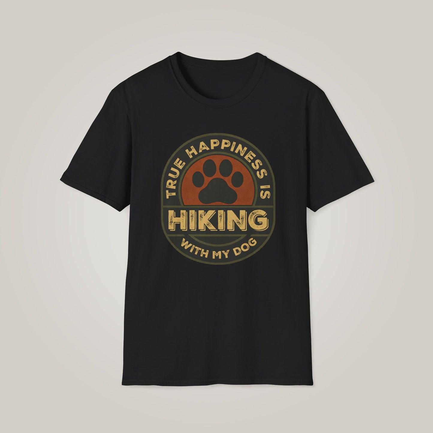 Hiking With My Dog Unisex Softstyle T-shirt