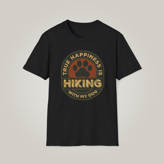 Hiking With My Dog Unisex Softstyle T-shirt