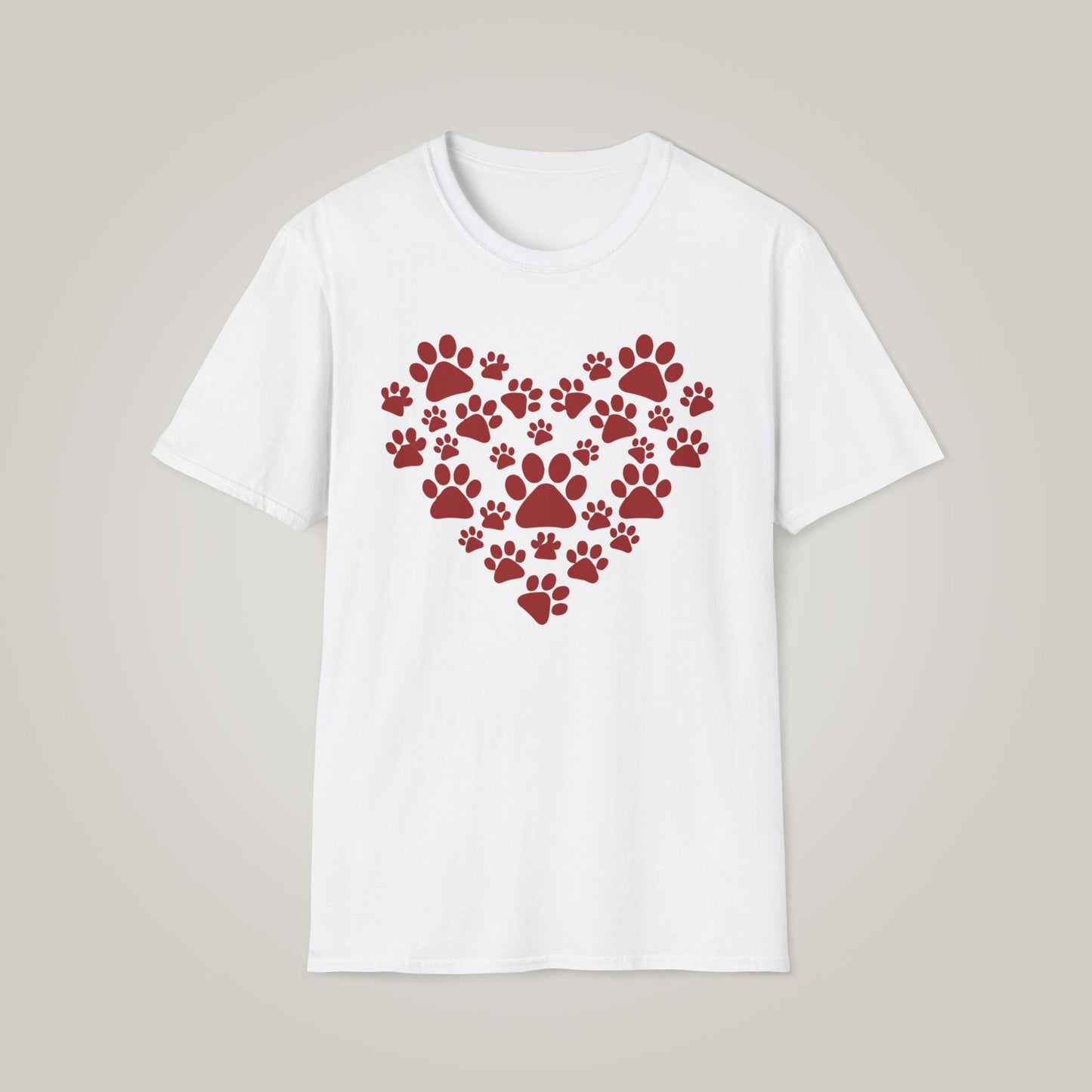 Paw Print Heart Unisex Softstyle T-shirt