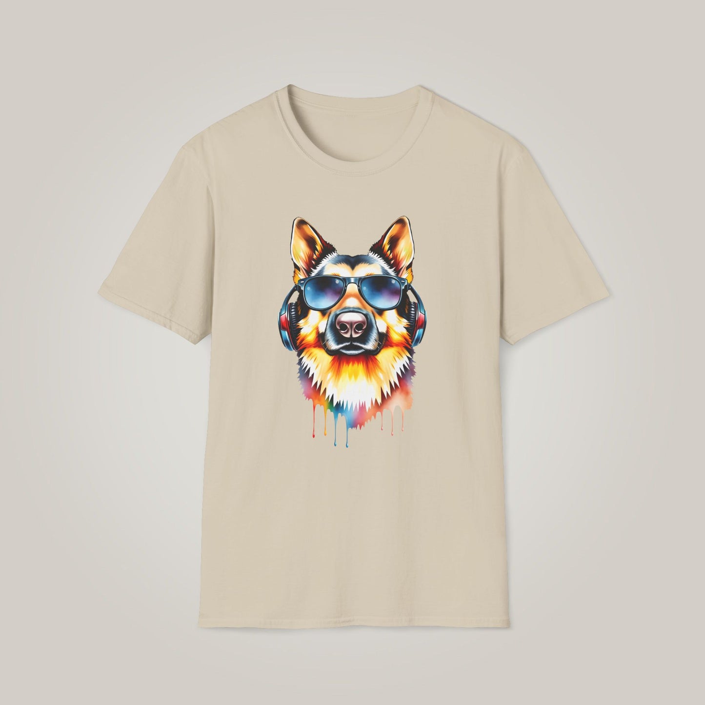 Colorful Dog Graphic Unisex Softstyle T-shirt