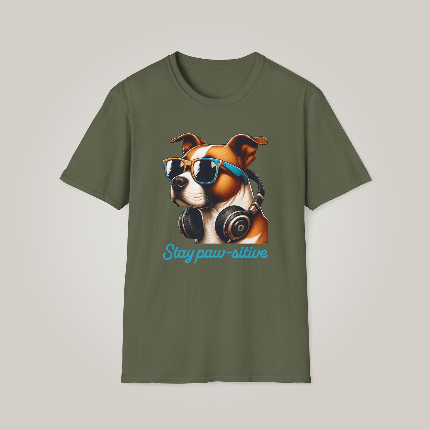 Stay Paw-sitive Dog Lover Unisex Softstyle T-shirt