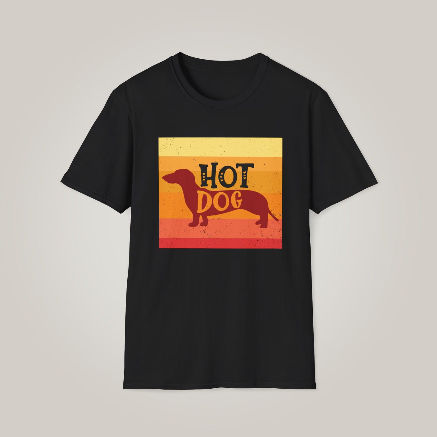 Retro Hot Dog Dachshund Unisex Softstyle T-shirt
