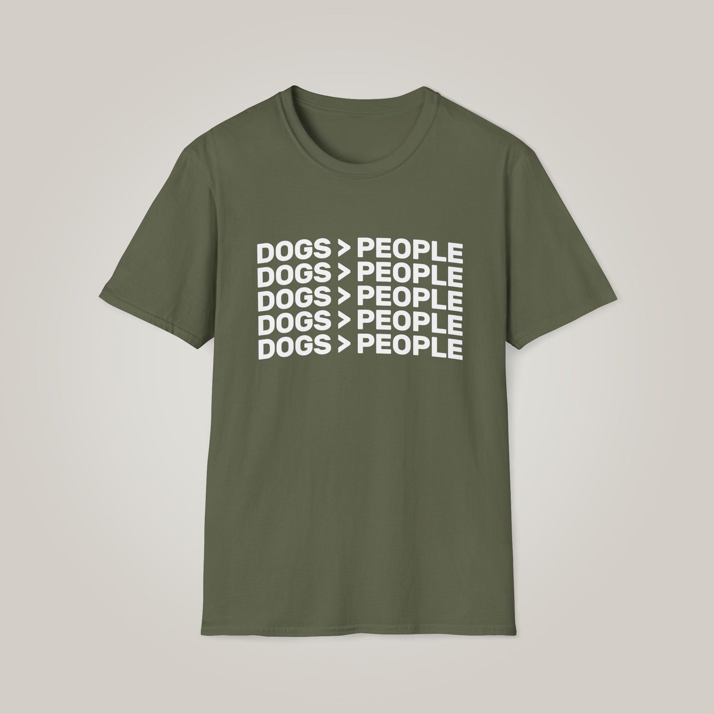 Dogs Are Greater Than People- White Print Unisex Softstyle T-shirt