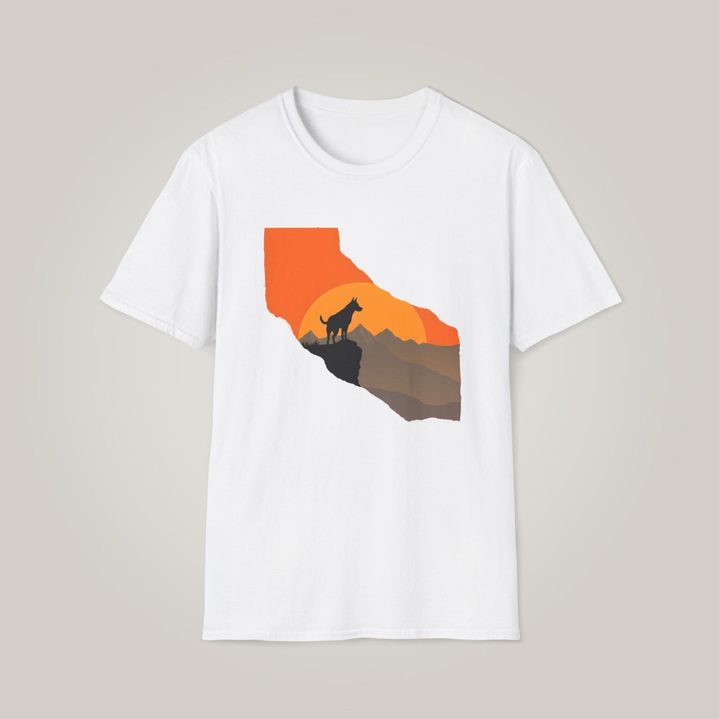 California Sunset Dog Unisex Softstyle T-Shirt