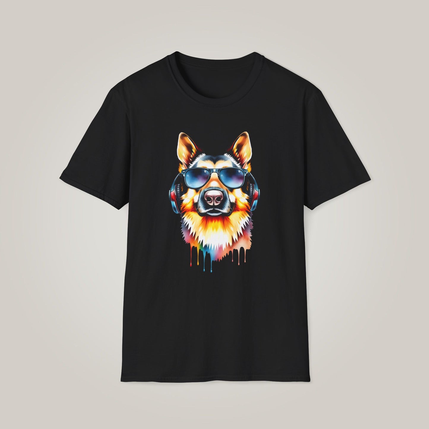 Colorful Dog Graphic Unisex Softstyle T-shirt