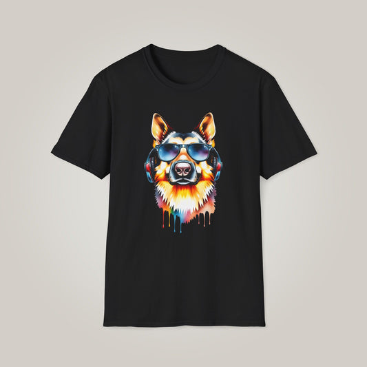 Colorful Dog Graphic Unisex Softstyle T-shirt