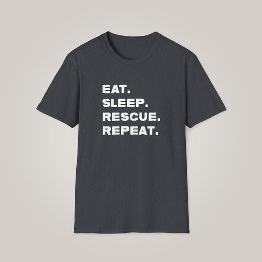 Eat Sleep Rescue Repeat Unisex Softstyle T-shirt