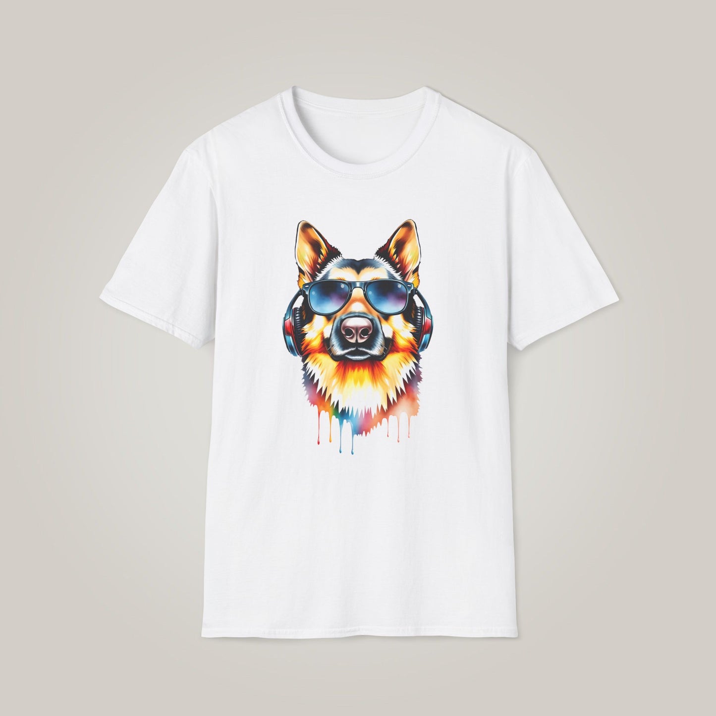 Colorful Dog Graphic Unisex Softstyle T-shirt