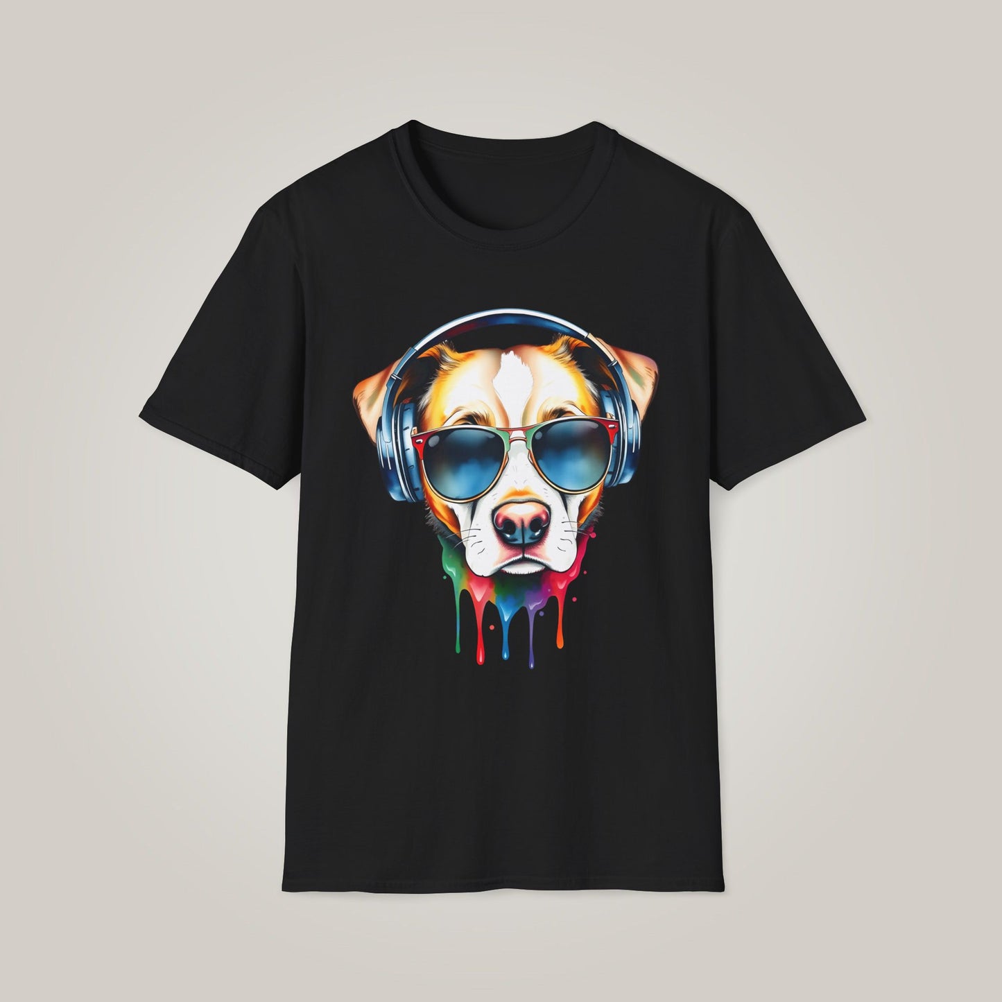 Watercolor Cool Dog Lover Unisex Softstyle T-shirt