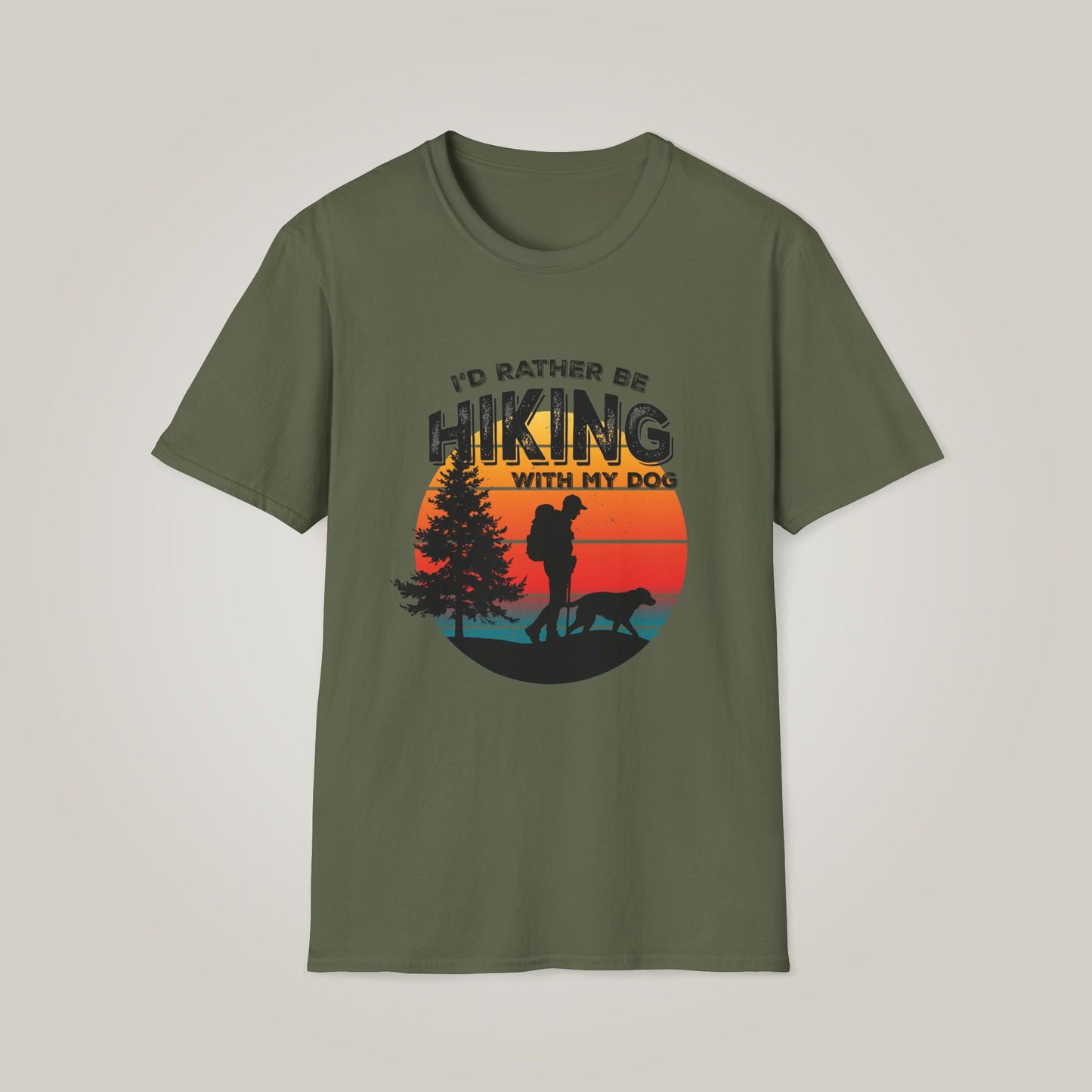 I'd Rather Be Hiking with My Dog Unisex Softstyle T-shirt
