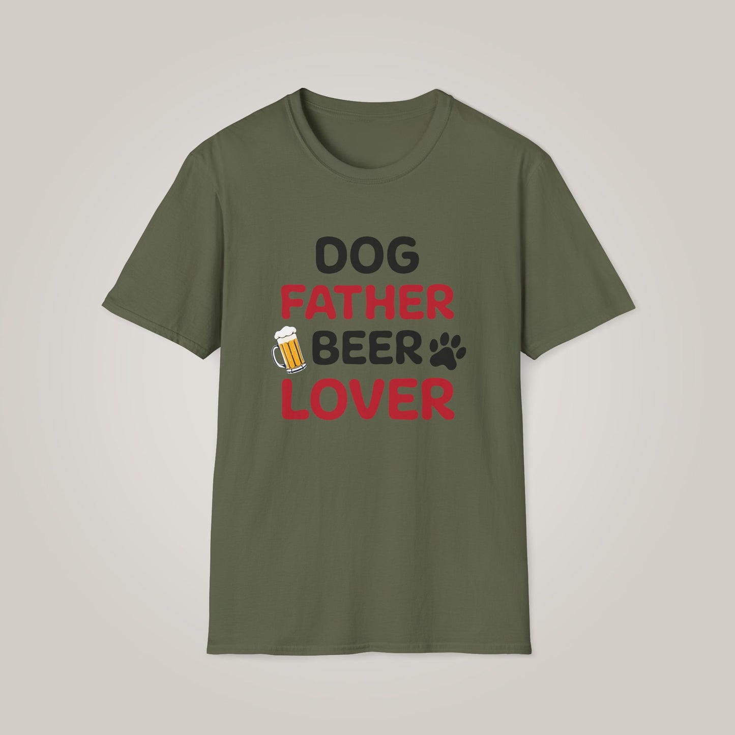 Dog Father Beer Lover Unisex Softstyle T-Shirt