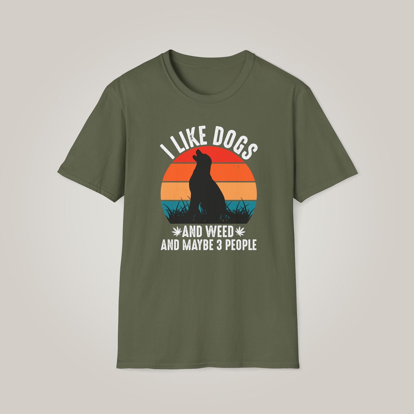 I Like Dogs and Weed Unisex Softstyle T-shirt