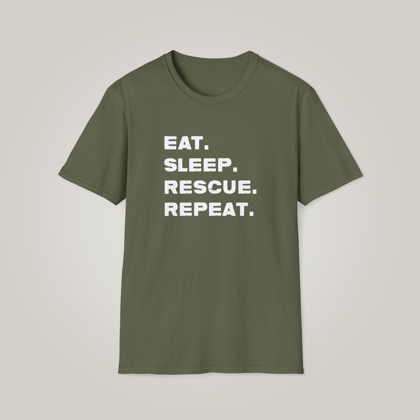 Eat Sleep Rescue Repeat Unisex Softstyle T-shirt