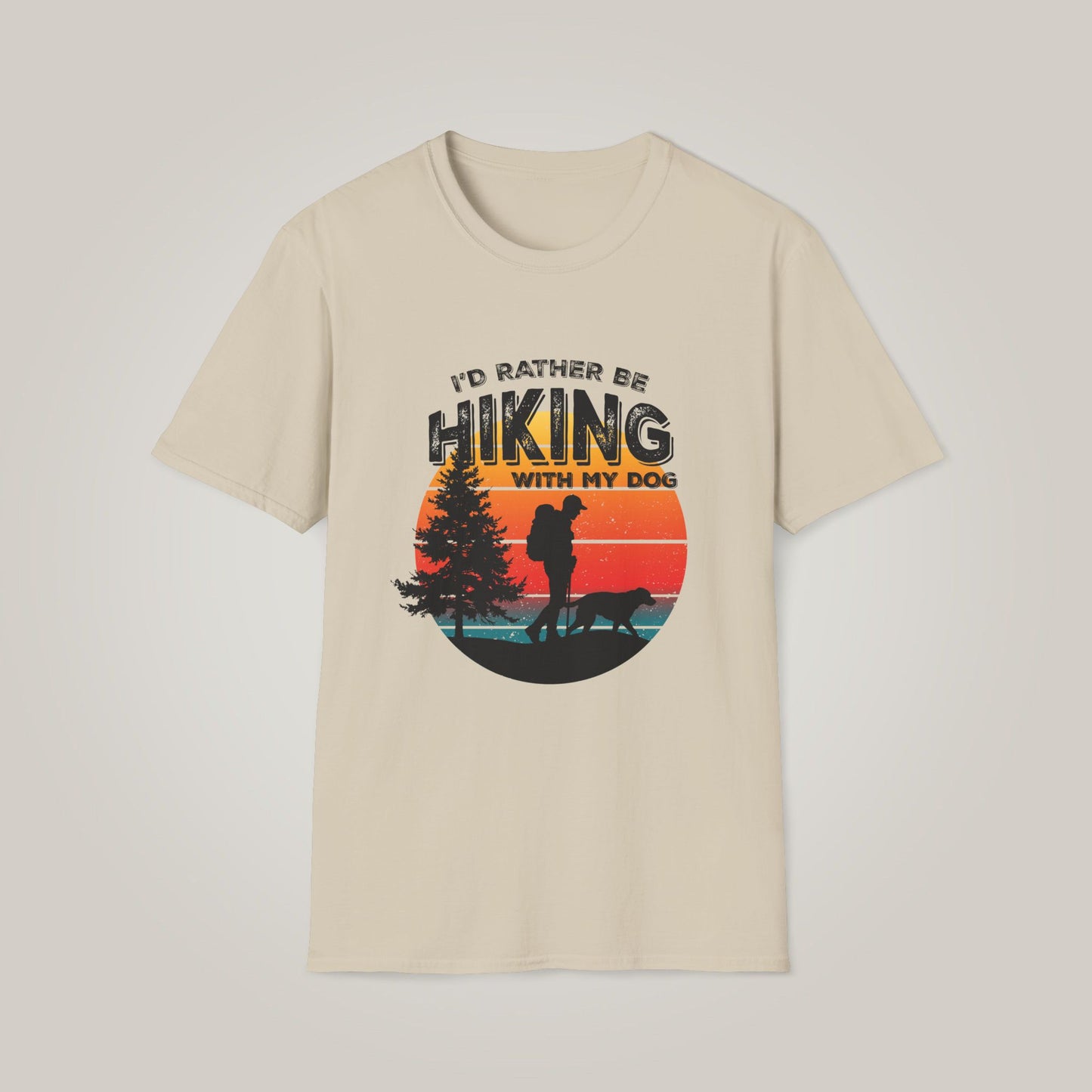 I'd Rather Be Hiking with My Dog Unisex Softstyle T-shirt