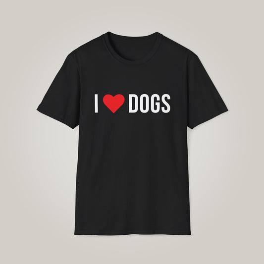 I Love Dogs Unisex - White Softstyle T-shirt