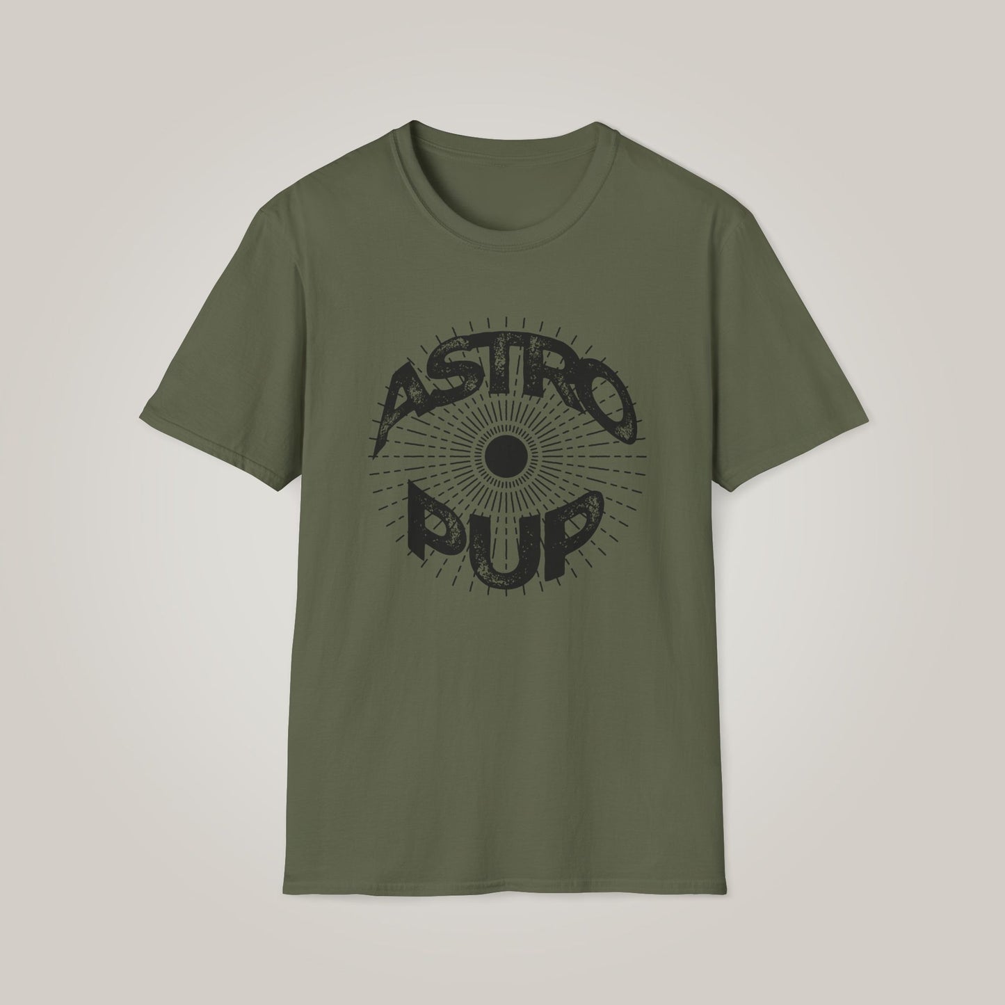 Astro Pup -Black Unisex Softstyle T-shirt