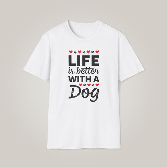 Life is Better with a Dog Unisex Softstyle T-shirt