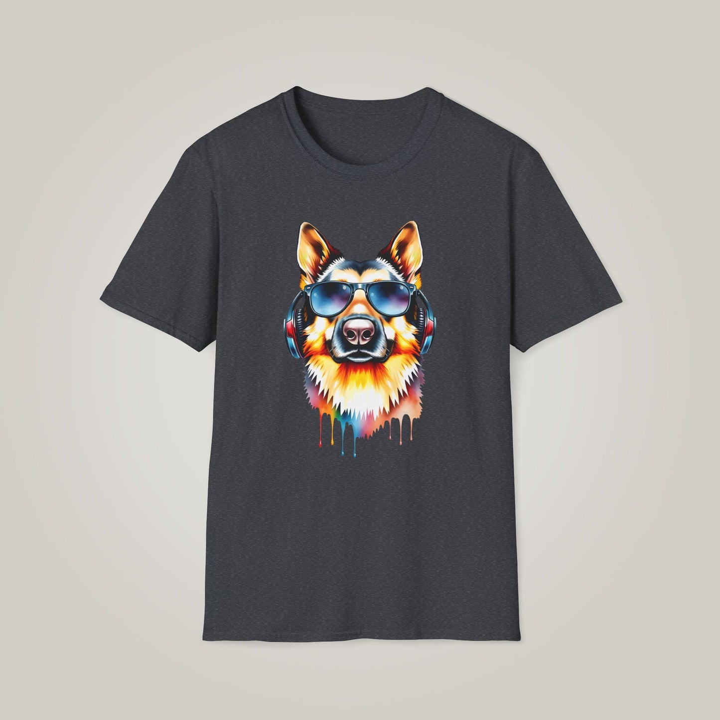 Colorful Dog Graphic Unisex Softstyle T-shirt