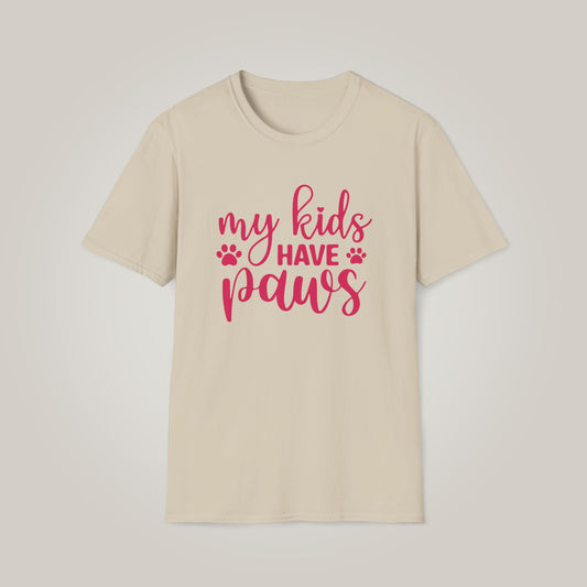 My Kids Have Paws Unisex Softstyle T-shirt