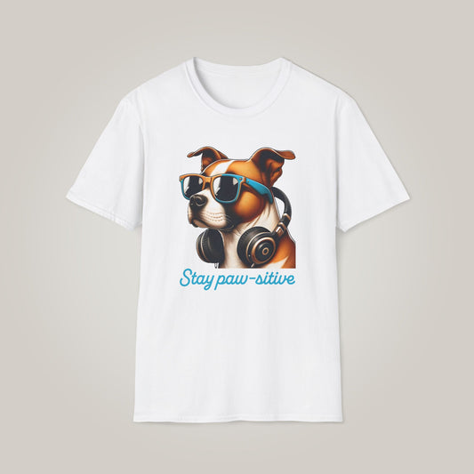 Stay Paw-sitive Dog Lover Unisex Softstyle T-shirt