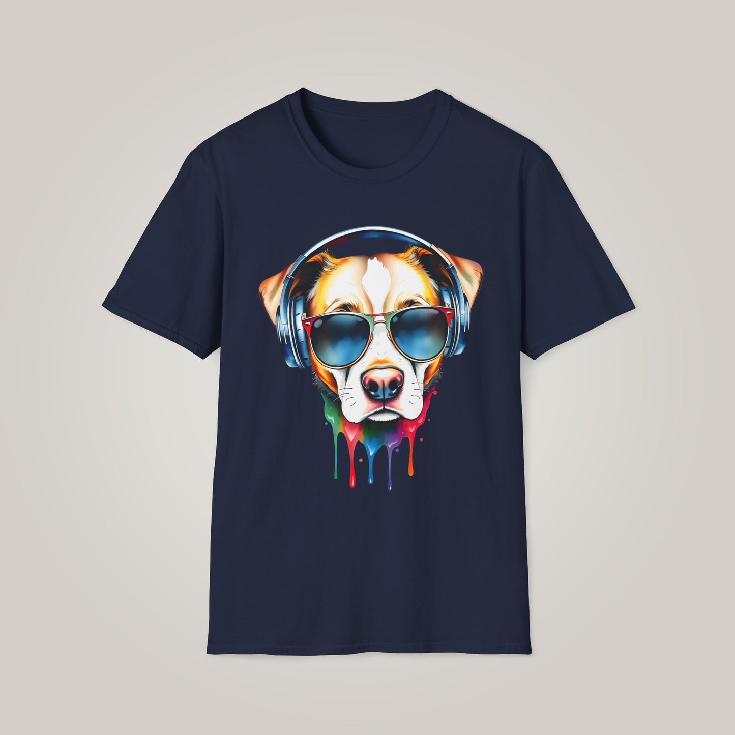 Watercolor Cool Dog Lover Unisex Softstyle T-shirt