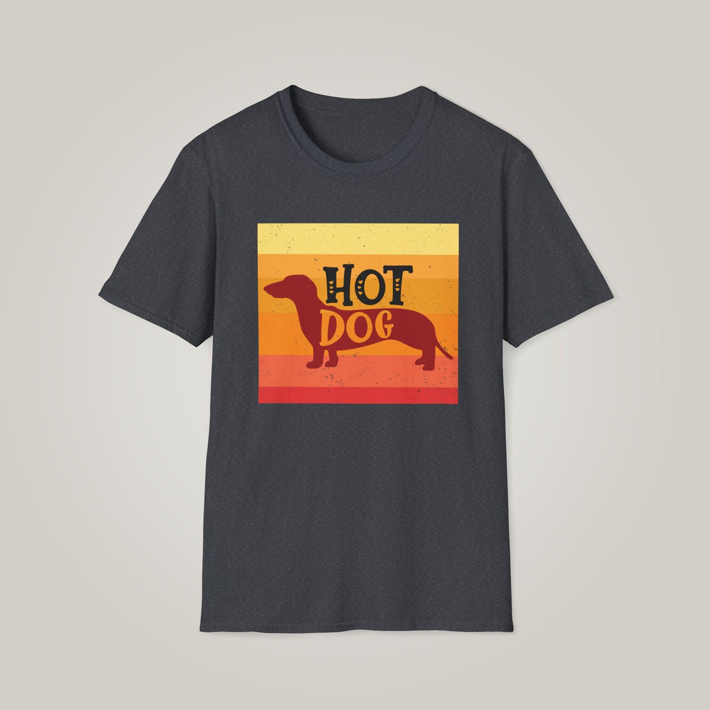 Retro Hot Dog Dachshund Unisex Softstyle T-shirt