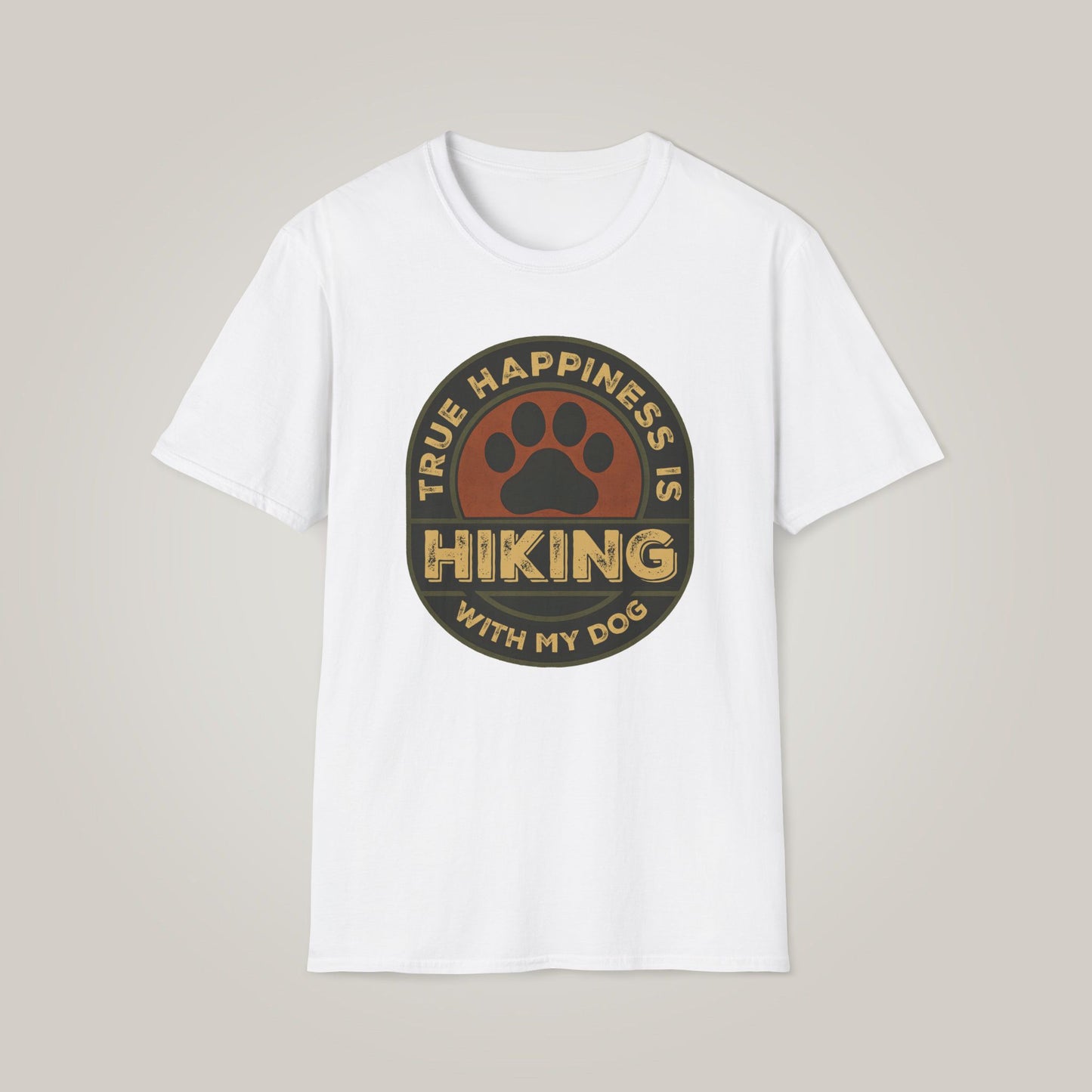 Hiking With My Dog Unisex Softstyle T-shirt