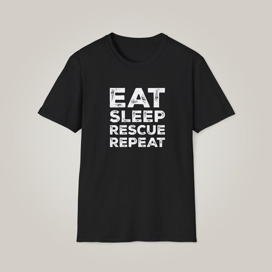 Eat. Sleep. Rescue. Repeat. Unisex Softstyle T-Shirt