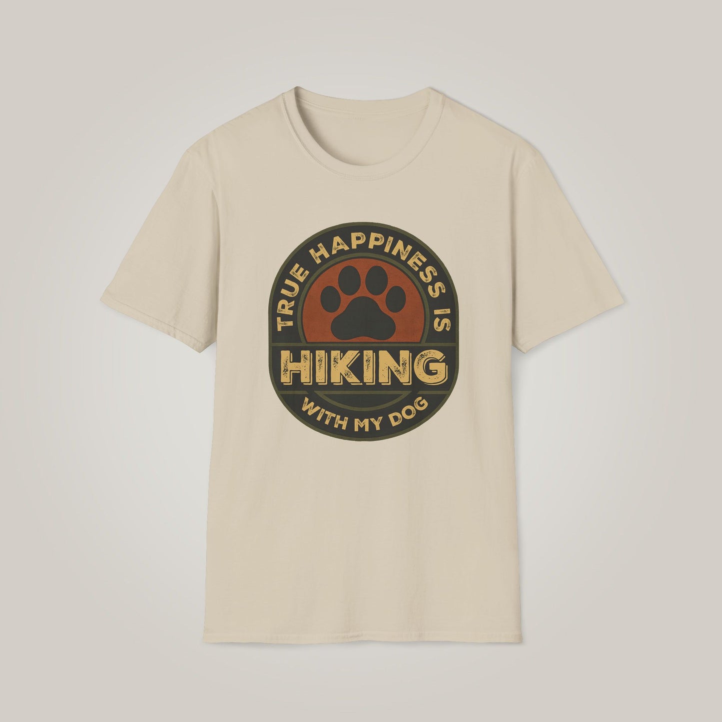 Hiking With My Dog Unisex Softstyle T-shirt