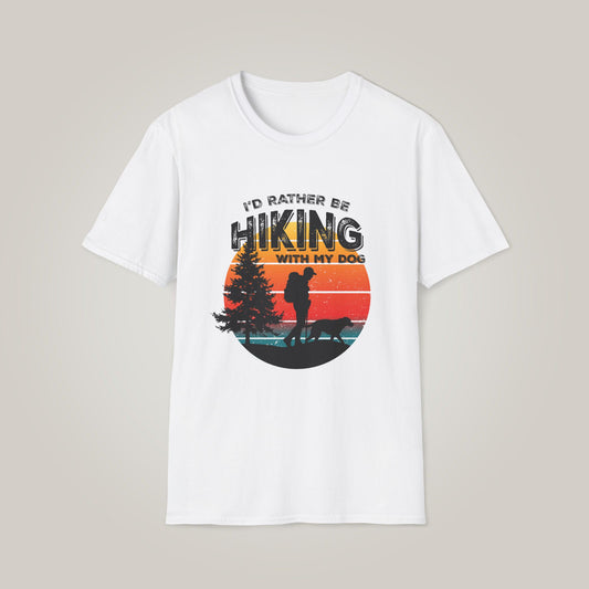 I'd Rather Be Hiking with My Dog Unisex Softstyle T-shirt