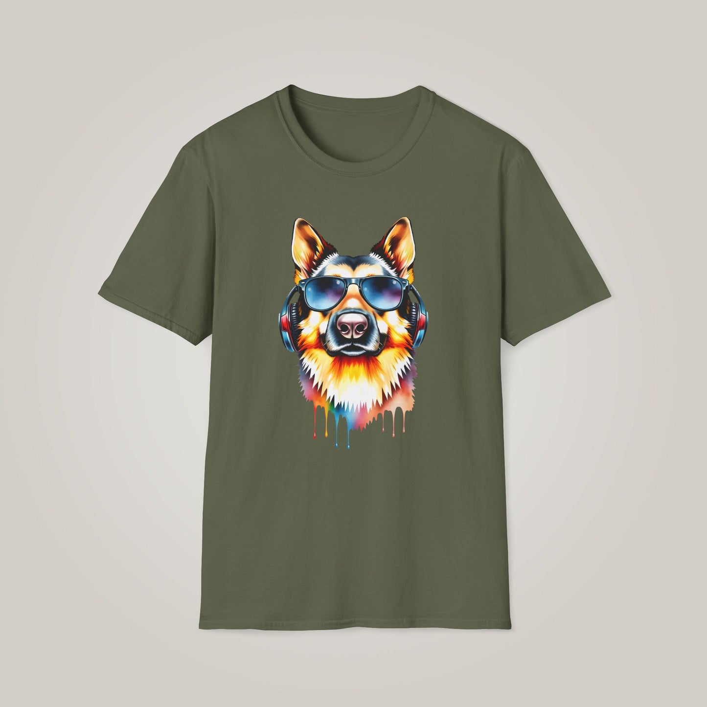 Colorful Dog Graphic Unisex Softstyle T-shirt