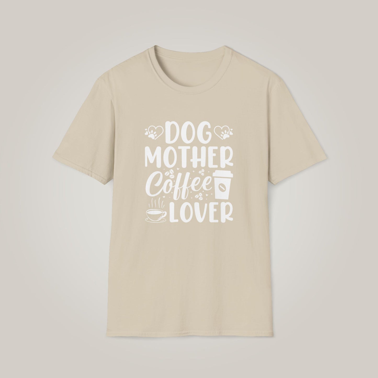 Dog Mother Coffee Lover Unisex Softstyle T-shirt