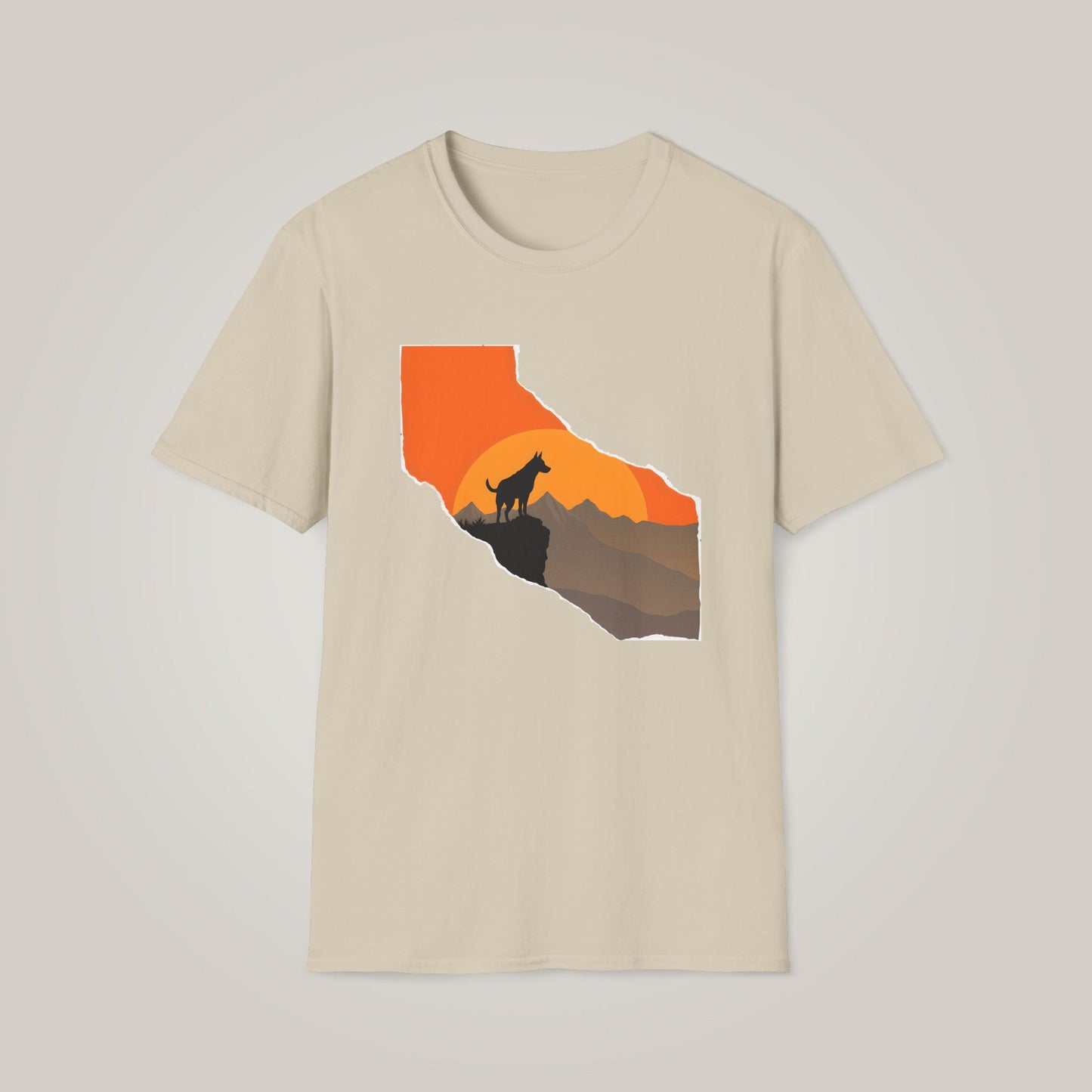 California Sunset Dog Unisex Softstyle T-Shirt