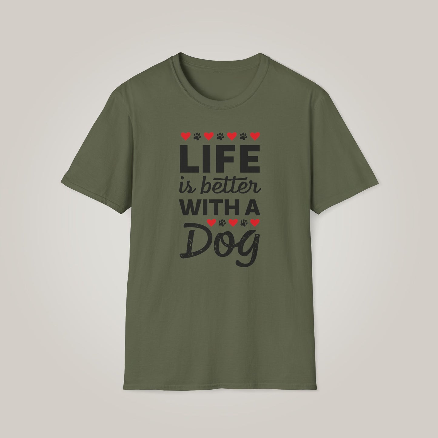 Life is Better with a Dog Unisex Softstyle T-shirt