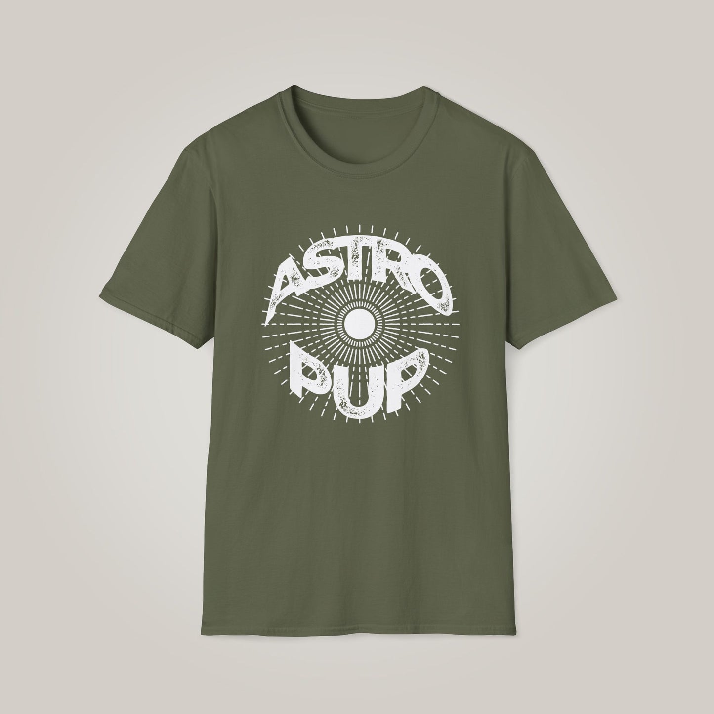 Astro Pup - White Unisex Softstyle T-shirt
