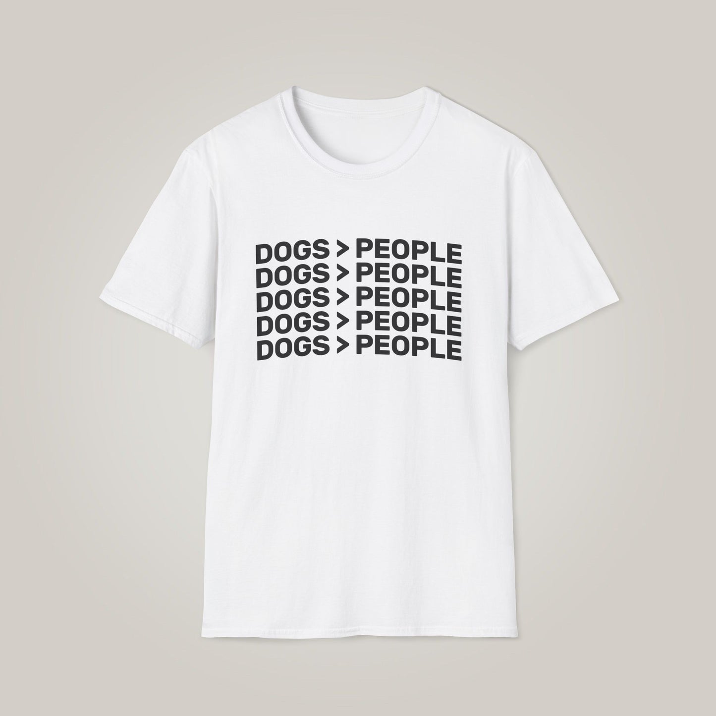 Dogs Are Greater Than People- Black Print Unisex Softstyle T-shirt,