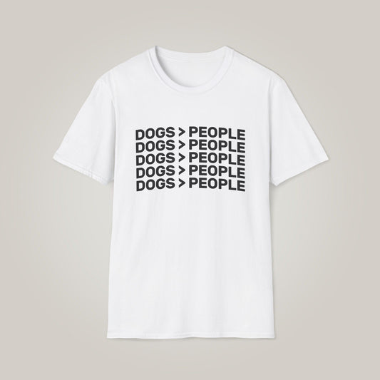 Dogs Are Greater Than People- Black Print Unisex Softstyle T-shirt,