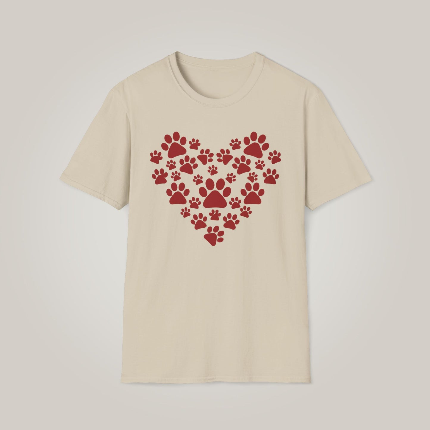 Paw Print Heart Unisex Softstyle T-shirt