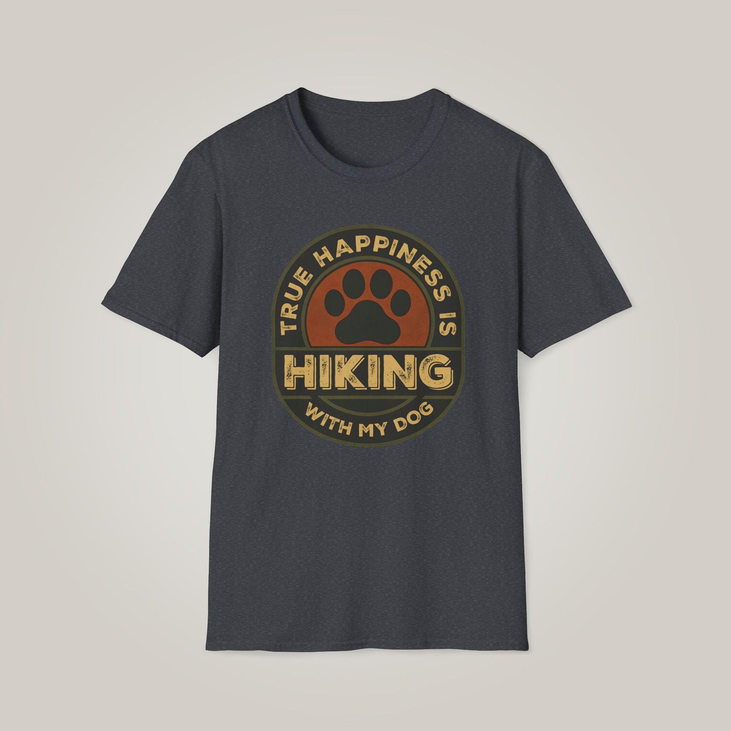 Hiking With My Dog Unisex Softstyle T-shirt