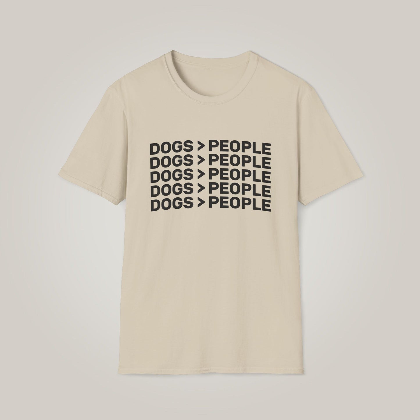 Dogs Are Greater Than People- Black Print Unisex Softstyle T-shirt,