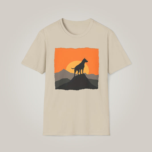 Nature-Inspired Sunset Dog Unisex Softstyle T-shirt
