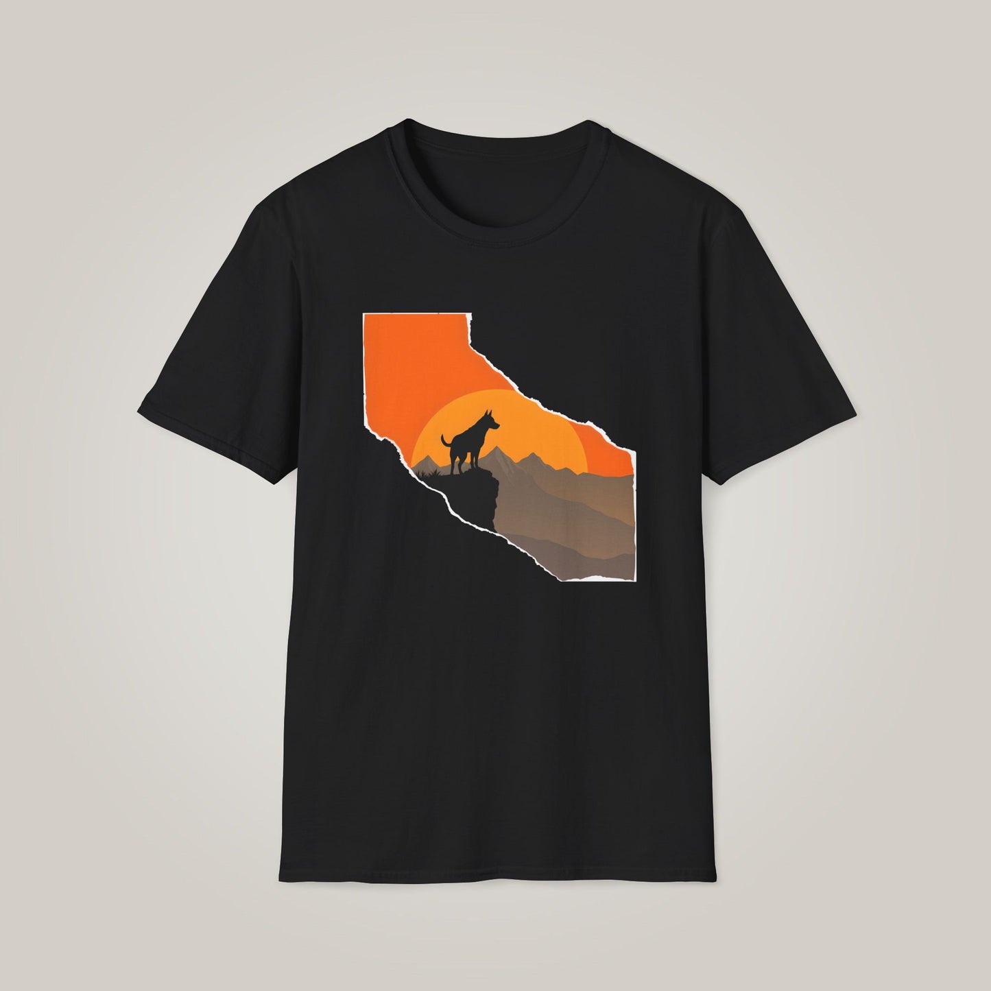 California Sunset Dog Unisex Softstyle T-Shirt