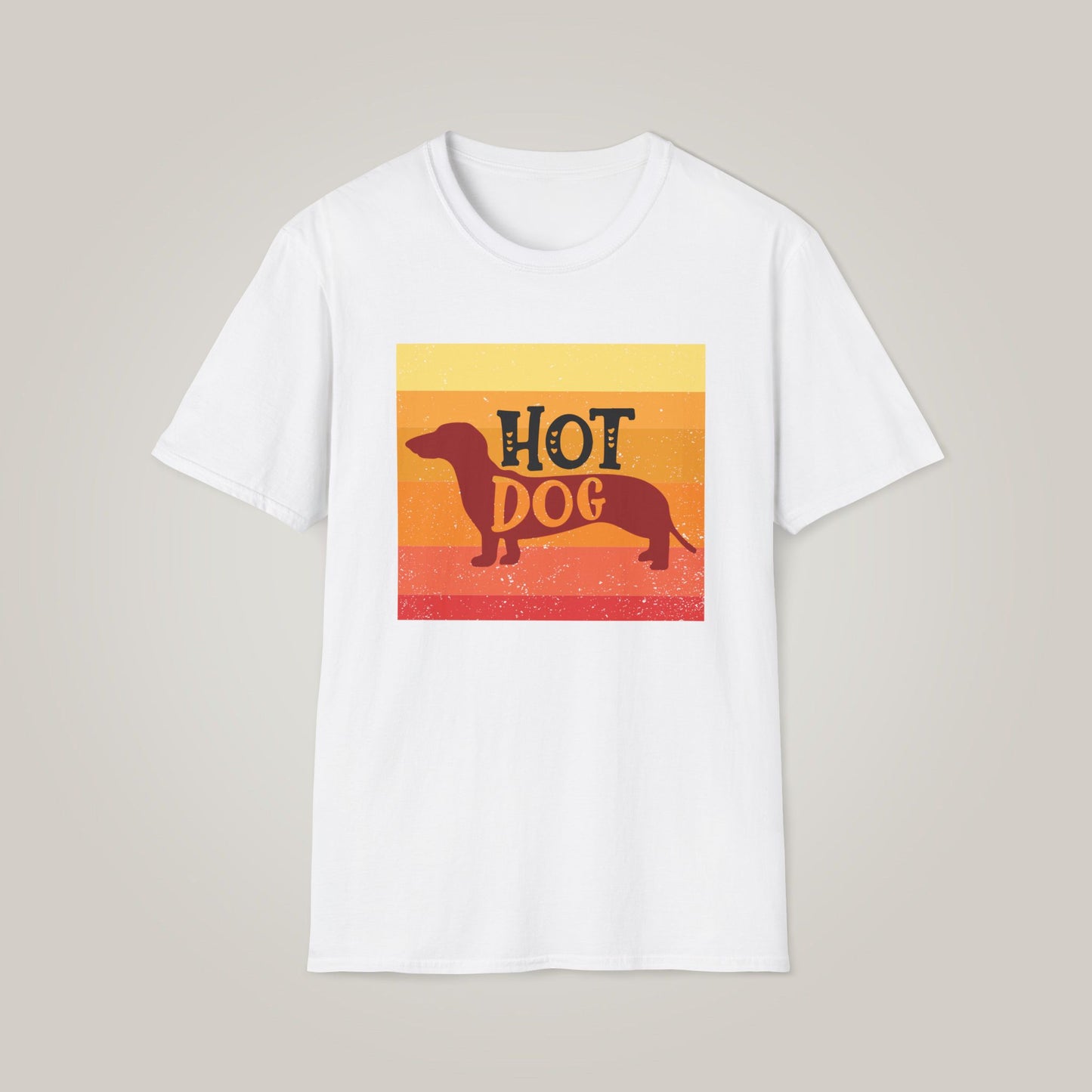 Retro Hot Dog Dachshund Unisex Softstyle T-shirt